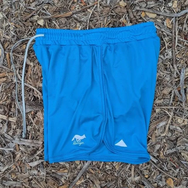 Runyon Bright Cyan Blue Running Short - Retro Ranger 4" Inch Workout Short American Made In USA