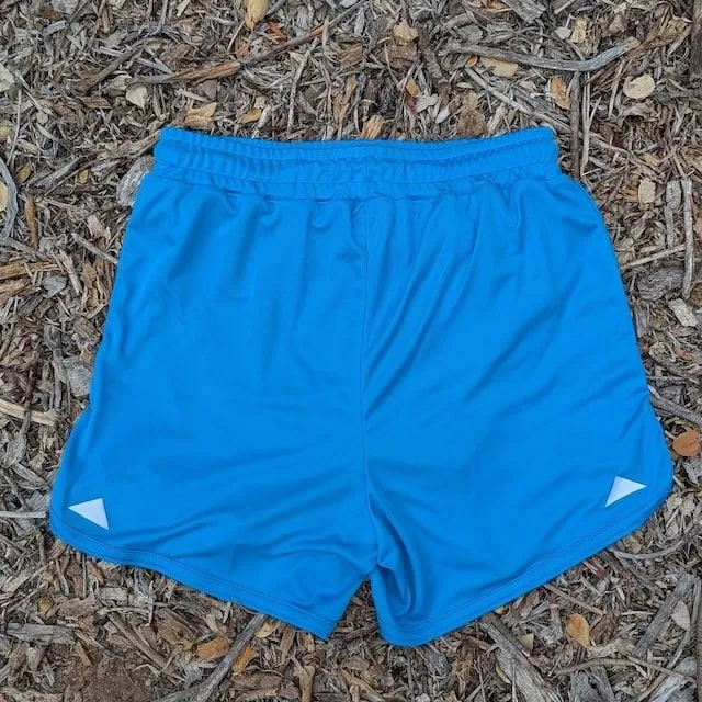 Runyon Bright Cyan Blue Running Short - Retro Ranger 4" Inch Workout Short American Made In USA