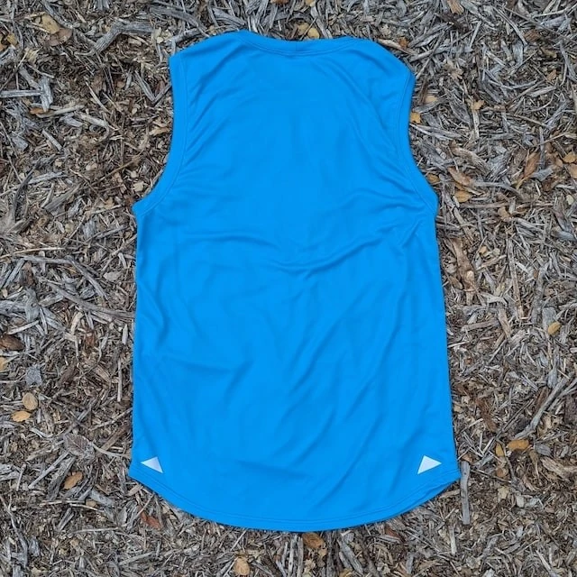 Runyon Men's Amazing Cyan Blue Sleeveless Muscle Tee Performance Workout Tank Top American Made In USA
