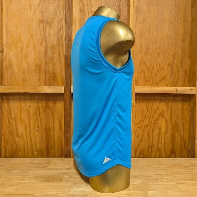 Runyon Men's Amazing Cyan Blue Sleeveless Muscle Tee Performance Workout Tank Top American Made In USA