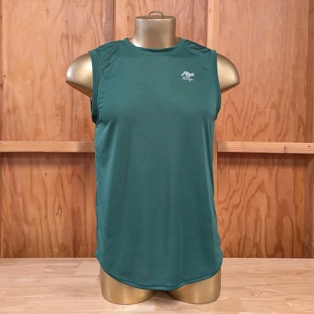 Runyon Men's Forest Green Muscle Tee Performance Workout Tank Top American Made In USA