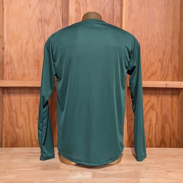 Runyon Men's Forest Green Long Sleeve Performance Shirt Made In USA - Running, Hiking, Gym, Fitness, Workout
