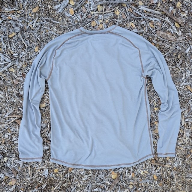Runyon Mens Long Sleeve Camp Shirt Hiking Running Steel Medium Grey American Made In USA
