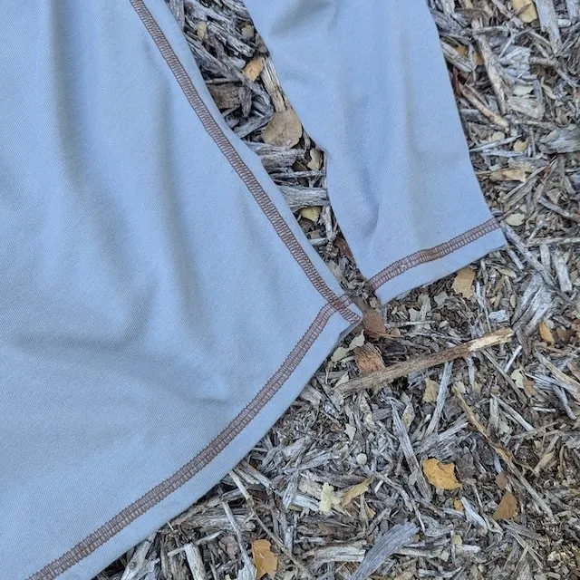 Runyon Mens Long Sleeve Camp Shirt Hiking Running Steel Medium Grey American Made In USA