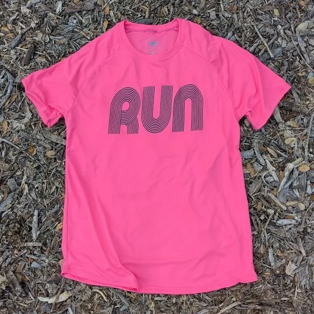 Men's Hot Pink Running Shirt Moisture Wicking American Made In USA