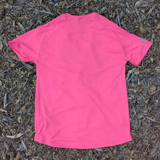 Men's Hot Pink Running Shirt Moisture Wicking American Made In USA