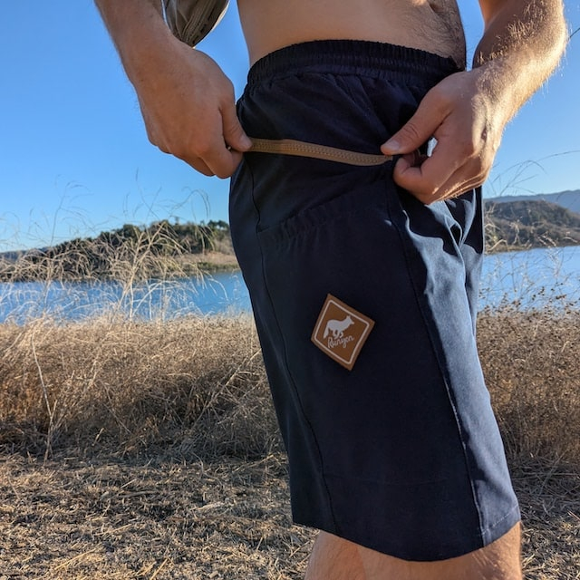 Runyon 9" TrailStash Gravel Cycling Short great for Trail Running, Hiking, Fitness Outdoors Navy Blue