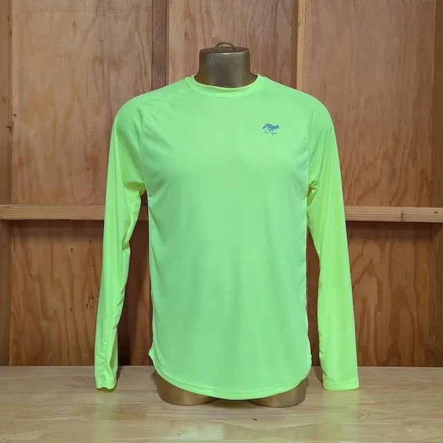 Runyon Men's Neon Yellow Long Sleeve Made In USA Running Shirt - Gym, Workout, Fitness Performance Shirt