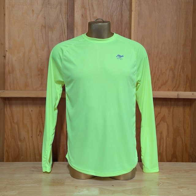 Runyon Men's Neon Yellow Long Sleeve Made In USA Running Shirt - Gym, Workout, Fitness Performance Shirt