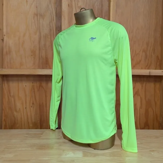 Runyon Men's Neon Yellow Long Sleeve Made In USA Running Shirt - Gym, Workout, Fitness Performance Shirt