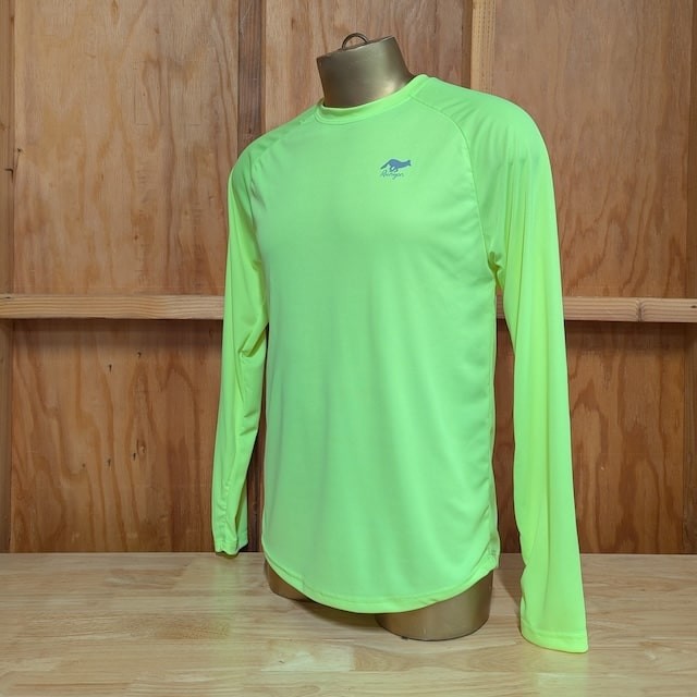 Runyon Men's Neon Yellow Long Sleeve Made In USA Running Shirt - Gym, Workout, Fitness Performance Shirt