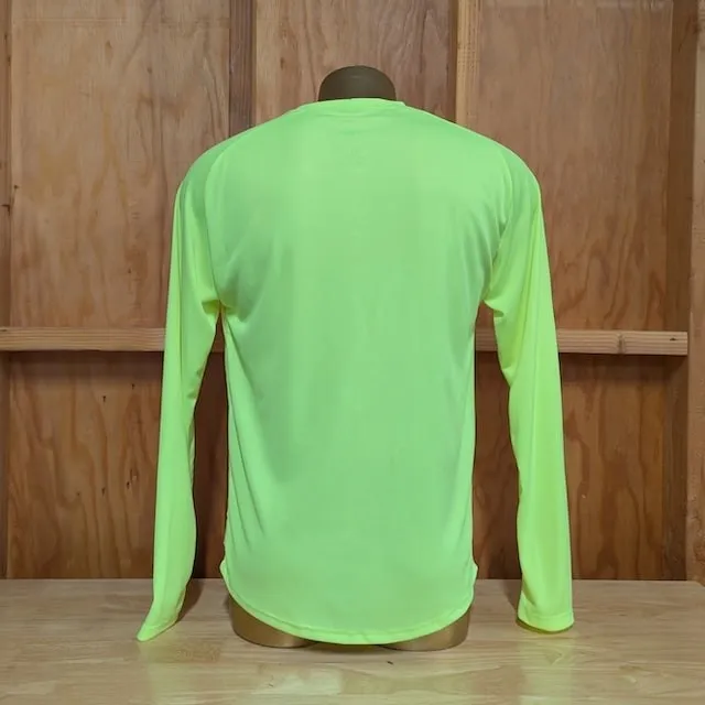 Runyon Men's Neon Yellow Long Sleeve Made In USA Running Shirt - Gym, Workout, Fitness Performance Shirt