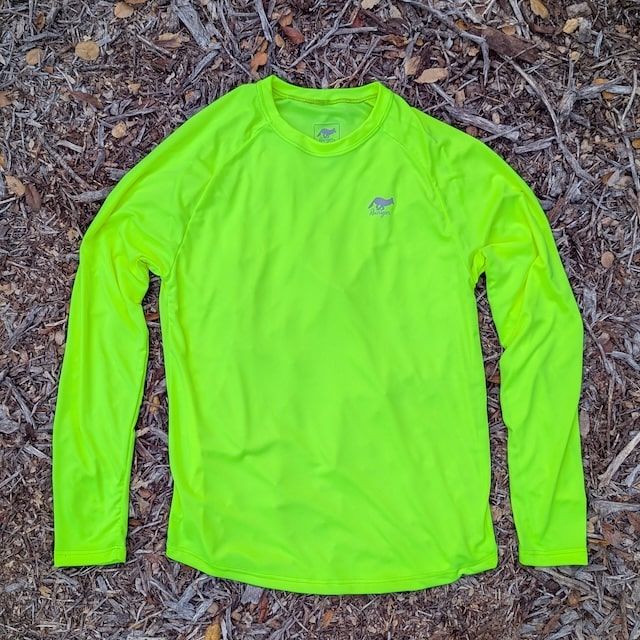 Runyon Men's Neon Yellow Long Sleeve Made In USA Running Shirt - Gym, Workout, Fitness Performance Shirt