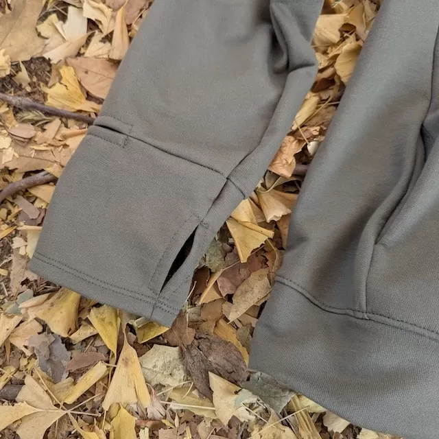 Runyon French Terry Cotton Olive Green Pullover Hoodie Sweatshirt - Hidden Pockets, Thumbholes & Watch Windows - American Made In USA