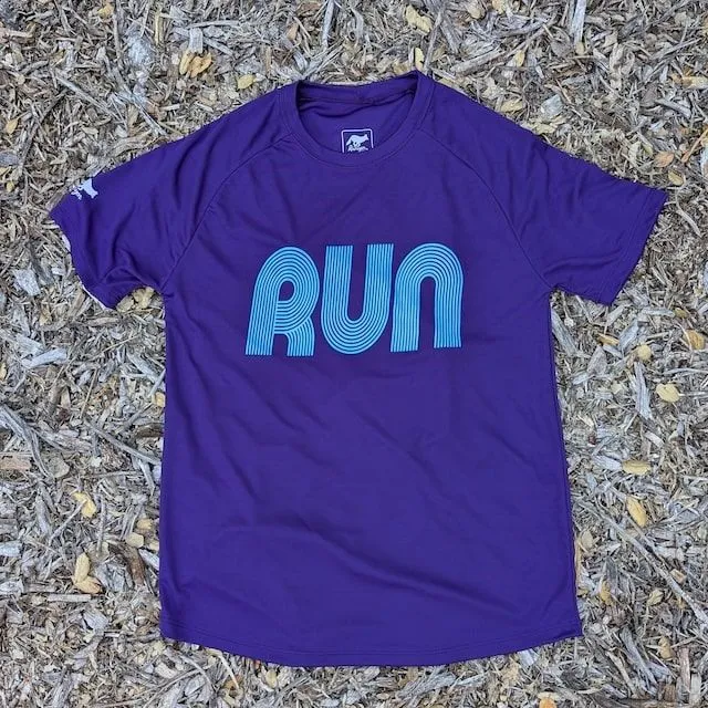 Men's Purple Running Shirt Moisture Wicking American Made In USA