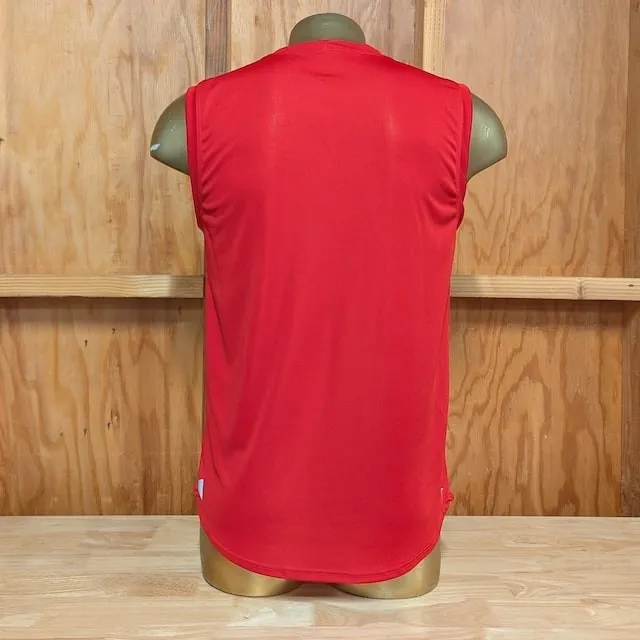 Runyon Men's Red Sleeveless Muscle Tee Performance Workout Tank Top American Made In USA Runyon Men's Red Sleeveless Muscle Tee Performance Workout Tank Top American Made In USA
