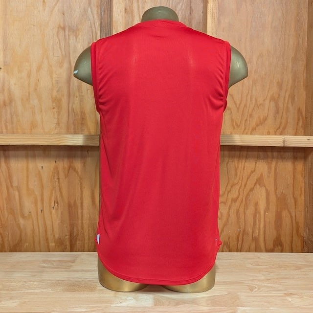 Runyon Men's Red Sleeveless Muscle Tee Performance Workout Tank Top American Made In USA