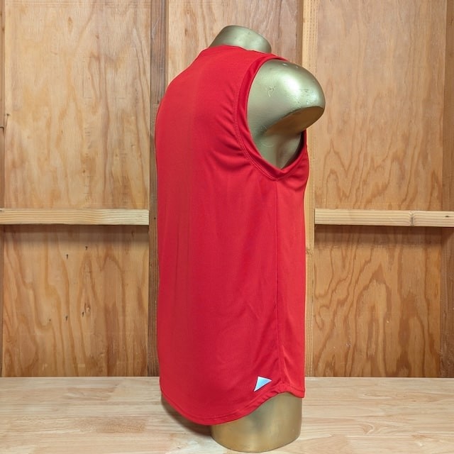 Runyon Men's Red Sleeveless Muscle Tee Performance Workout Tank Top American Made In USA