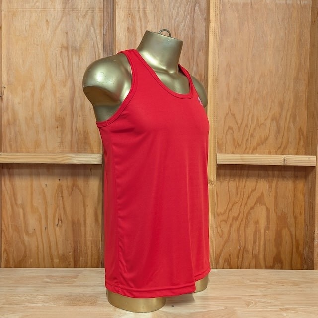 Runyon Men's Red Sleeveless Muscle Tee Performance Workout Tank Top American Made In USA