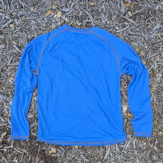 Runyon Mens Long Sleeve Camp Shirt Hiking Running Royal Blue American Made In USA