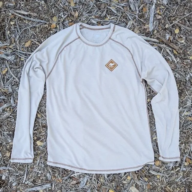 Runyon Mens Sand Long Sleeve Camp Shirt Hiking Trail Running American Made In USA