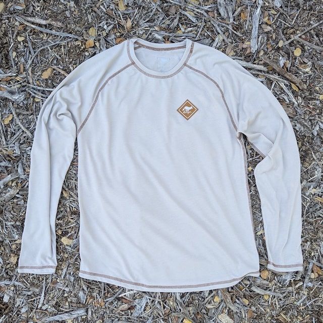 Runyon Mens Sand Long Sleeve Camp Shirt Hiking Trail Running American Made In USA