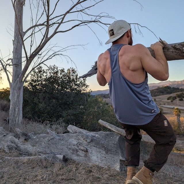 Runyon Steel Grey Razor Strap Pump Tank - Gym Stringer Racerback Workout Tank Top American Made In USA
