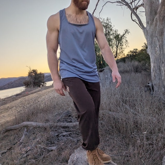 Runyon Steel Grey Razor Strap Pump Tank - Gym Stringer Racerback Workout Tank Top American Made In USA