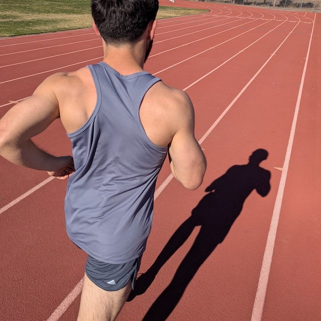 Runyon Men's Steel Grey Racerback Fitness Tank Top - Running, Workout, Gym Singlet - Made In The USA
