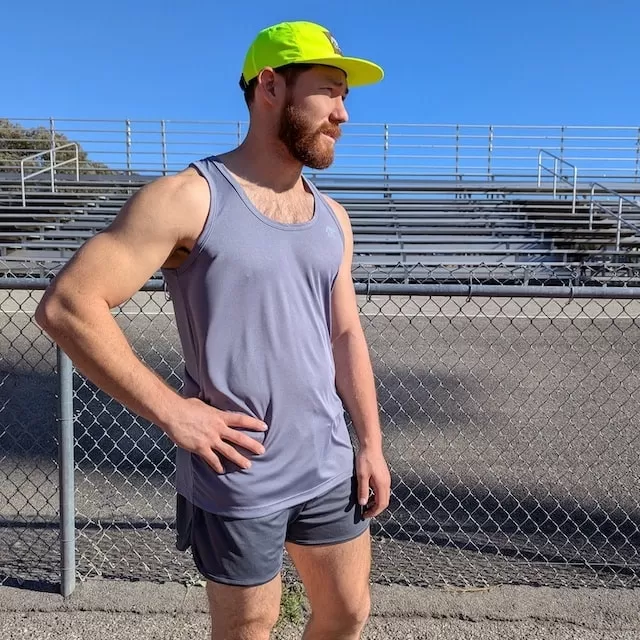Runyon Men's Steel Grey Racerback Fitness Tank Top - Running, Workout, Gym Singlet - Made In The USA