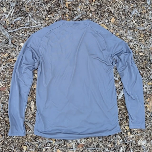 Runyon Women's Unisex Steel Grey Long Sleeve Running Shirt Made In USA - Moisture Wicking Gym, Workout, Fitness Shirt