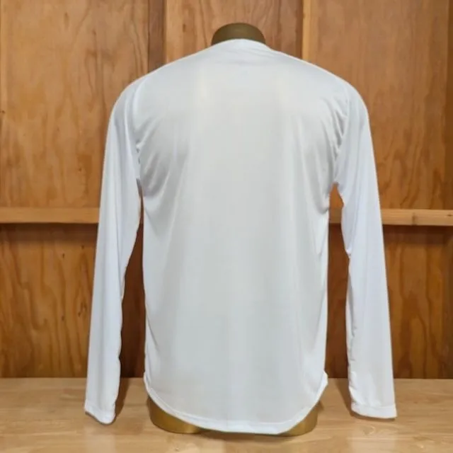 Runyon Men's Long Sleeve White Running Shirt Made In USA - Training, Workout, Hiking, Gym