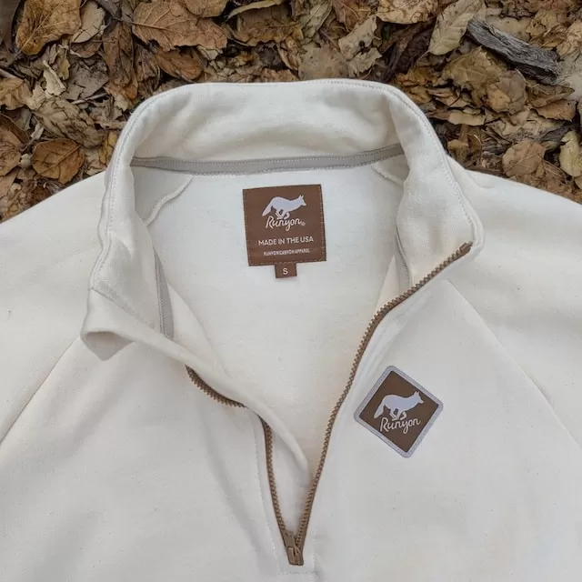 Runyon Winter White Slopeside Cotton Fleece Zip-Up Pullover Sweater - Winter Outerwear Runyon Canyon Apparel
