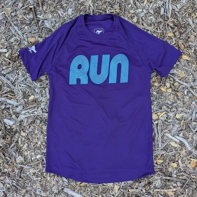 Women's Purple Blue Running Shirt Moisture Wicking American Made In USA