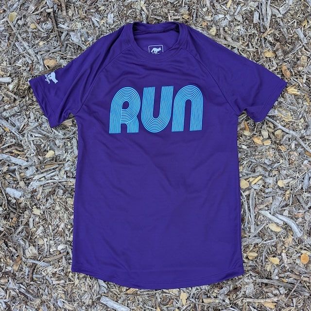Women's Purple Blue Running Shirt Moisture Wicking American Made In USA