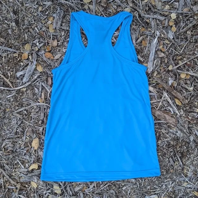 Runyon Women's Safety Blue Cyan Fitness Running Tank Top American Made In USA