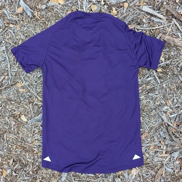 Runyon Womens Purple American Made In USA Running Shirt Performance Moisture Wicking Workout Shirt