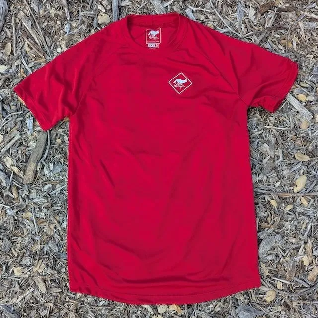 Runyon Women's Red Made In USA Performance Running Shirt Moisture Wicking Workout Shirt