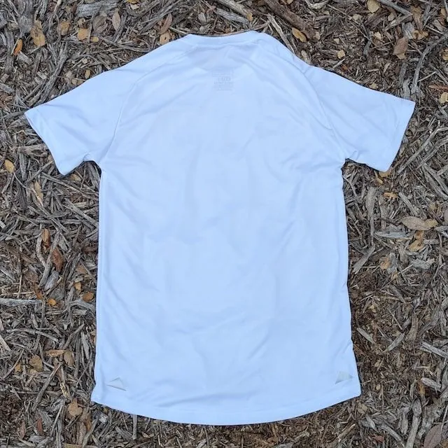 Runyon Women's White Made In USA Performance Running Shirt Moisture Wicking Workout Shirt