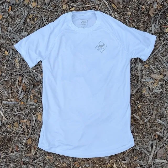 Runyon Women's White Made In USA Performance Running Shirt Moisture Wicking Workout Shirt