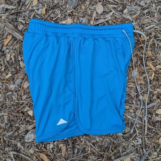 Runyon Women's Unisex Bright Blue Cyan 4" Ranger Retro Running Short American Made In USA Track Workout Gym Yoga Fitness Short American Made In USA