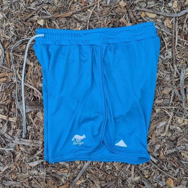 Runyon Women's Unisex Bright Blue Cyan 4" Ranger Retro Running Short American Made In USA Track Workout Gym Yoga Fitness Short American Made In USA