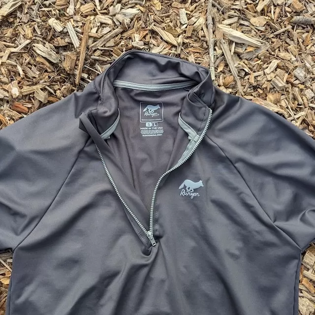 Men's Unisex Slate Charcoal Track Quarter Zip - Made In USA - Runyon Canyon Apparel