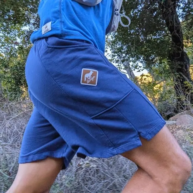 Runyon Navy Blue French Terry Cotton 7" Sweatshorts - Gym, Workout, Hiking, Casual, Fitness American Made In USA - Runyon Canyon Apparel