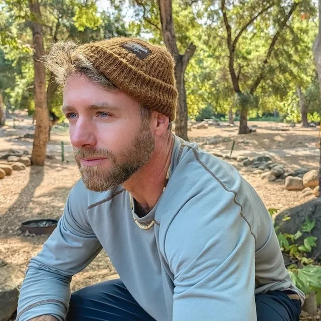 Runyon Cedar Brown Reflective Knit Beanie Made In USA | Runyon Canyon Apparel