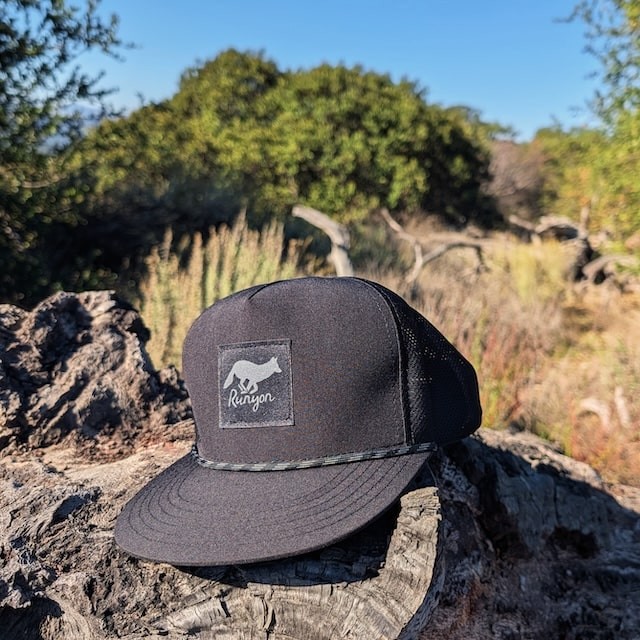 Runyon Black Reflective Canyon Trucker Hat - American Made In USA Running Hat