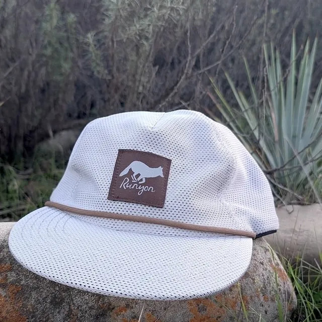 Runyon Silverado Light Grey Reflective Mesh Trail Cap for Running, Hiking, Working Out, Fitness, Outdoors. American Made In USA.