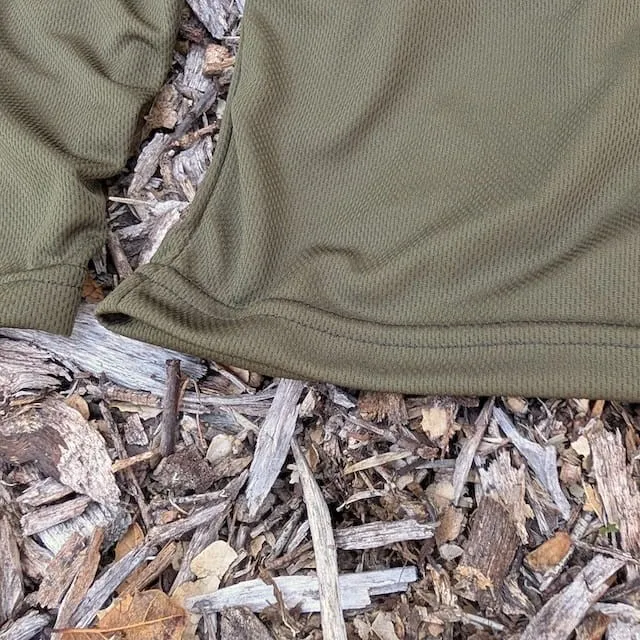 Runyon American Made In USA Men's Dark Forest Green Long Sleeve Trail Running Shirt Moisture Wicking Performance Active Shirt Warm Weather Sun Protection