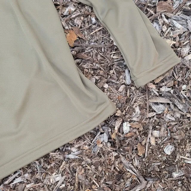 Runyon American Made In USA Men's Tan Long Sleeve Trail Running Shirt Moisture Wicking Performance Active Shirt Warm Weather Sun Protection