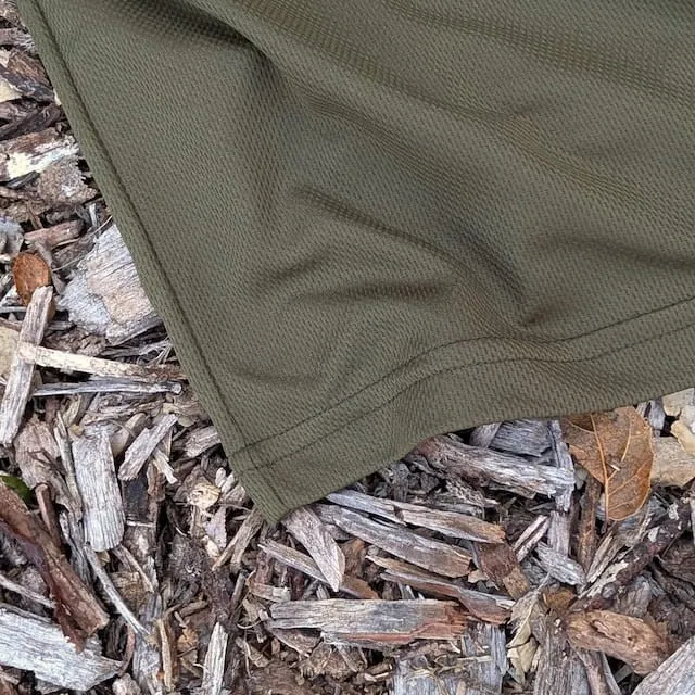 Runyon American Made In USA Men's Dark Forest Green Short Sleeve Trail Running Shirt Moisture Wicking Performance Active Shirt Warm Weather Sun Protection